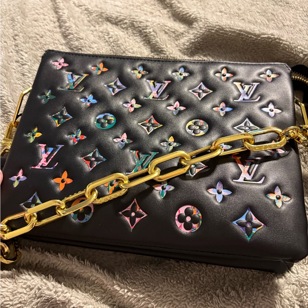 Black with Multicolor Accents Crossbody Bag